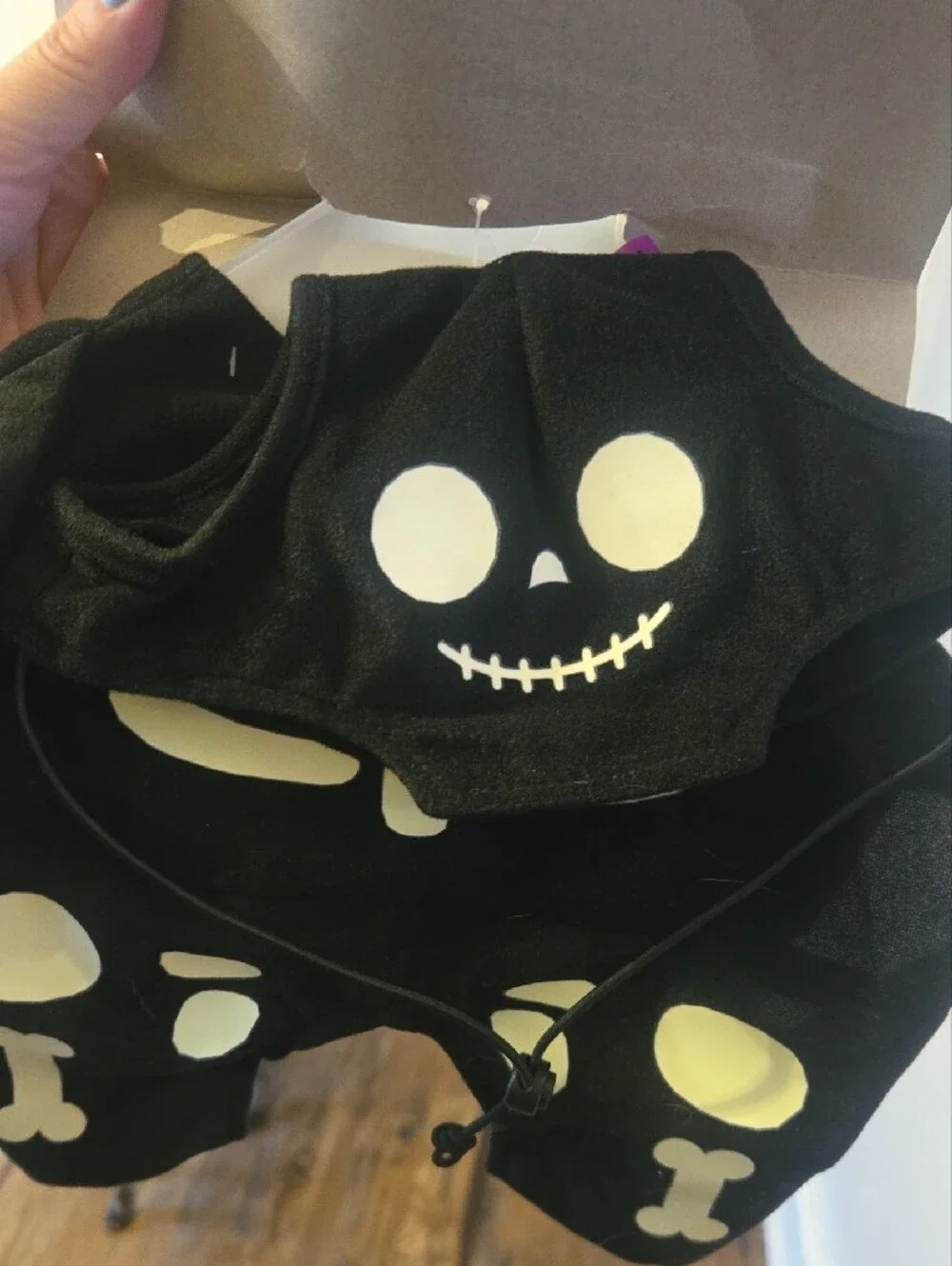 Glow-in-the-Dark Black Skeleton Dog Costume